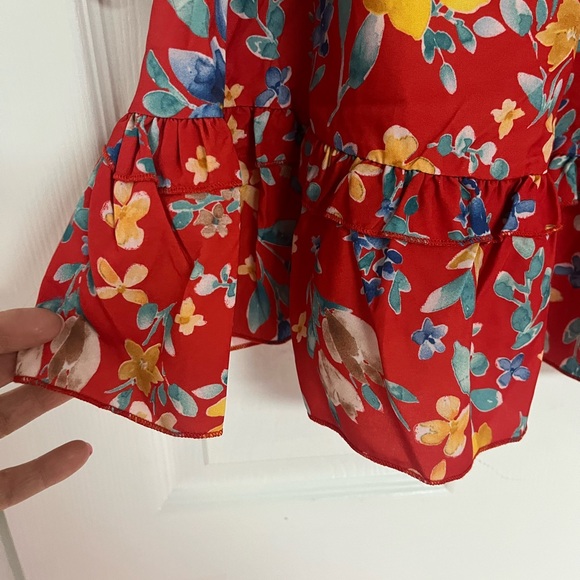 NWT Area Stars Red Sia Floral Print Dress Size Small - Picture 9 of 15